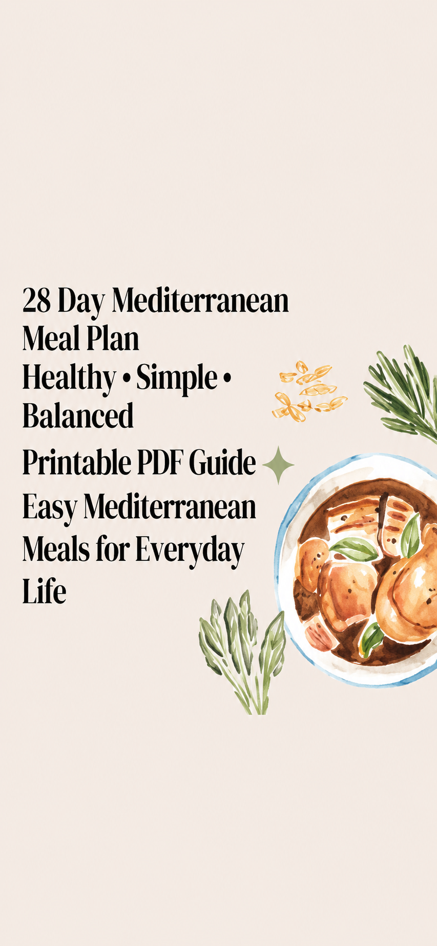 28 Day Mediterranean Meal Plan PDF | Healthy Mediterranean Diet Guide