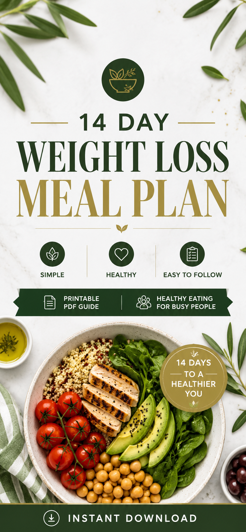 14 Day Weight Loss Meal Plan PDF | Healthy Diet Guide for Busy People